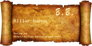 Biller Barna névjegykártya